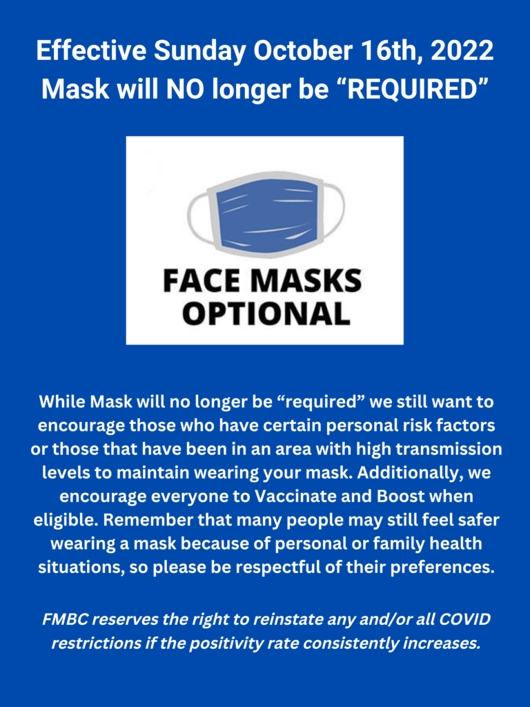 Face Masks Optional